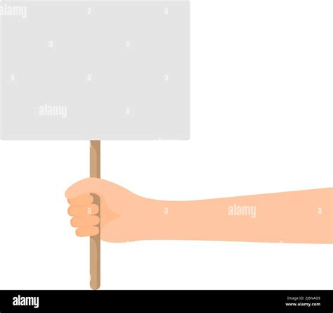 Hand Holding Blank Placard Demonstration And Protest Concept Vector