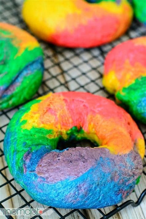 Rainbow Bagels Recipe: How to make a Rainbow Bagel! - Momdot.com