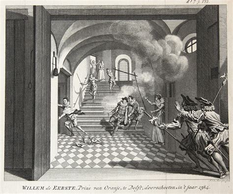 History Print Etching Willem De Eerste Prins Van Oranje Te Delft