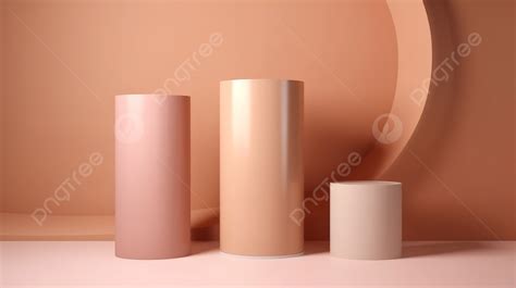 3d Podium Pedestal Showcasing Products On A Skin Toned Cylinder 3d