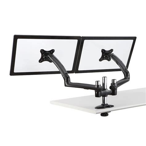 Dual Monitor Stand - Expandable w/ Spring Arms Dark Gray