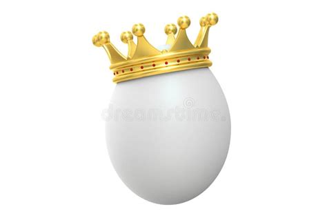 Egg With Gold Crown 3d Rendering Stock Illustration Illustration Of