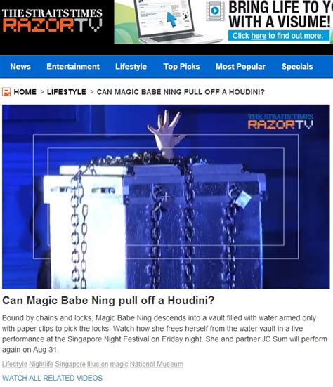 Magic Babe Ning Escapes From The Water Vault At The Singapore Night