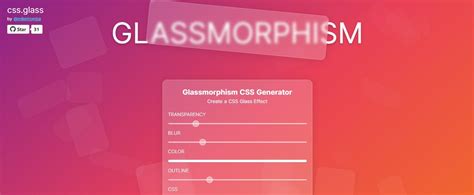 Css Glassmorphism Effect Generators