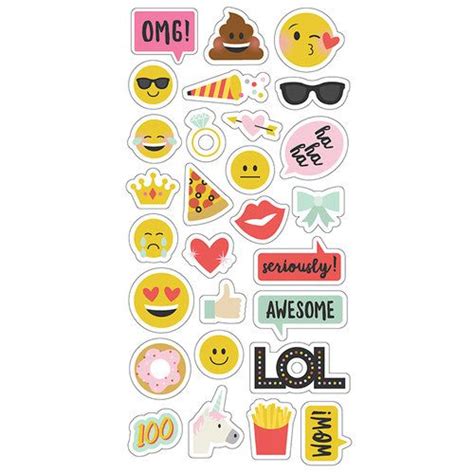 Simple Stories Emoji Love Chipboard Stickers Emoji Love Simple Stories Scrapbooking Shop