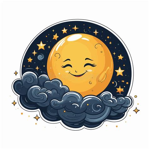 Moon Hand Drawn Comic Illustration Moon Vector Doodle Style Cartoon