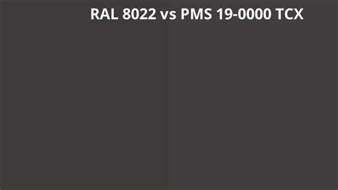 Ral 8022 Vs Pms 19 0000 Tcx Ral Colour Chart Uk