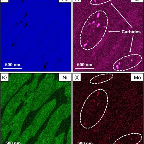 Eds Maps For A Fe B Cr C Ni And D Mo Corresponding To The Tem