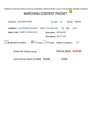 Fillable Online Nortexinfo Marching Contest Script Nortexinfo Fax