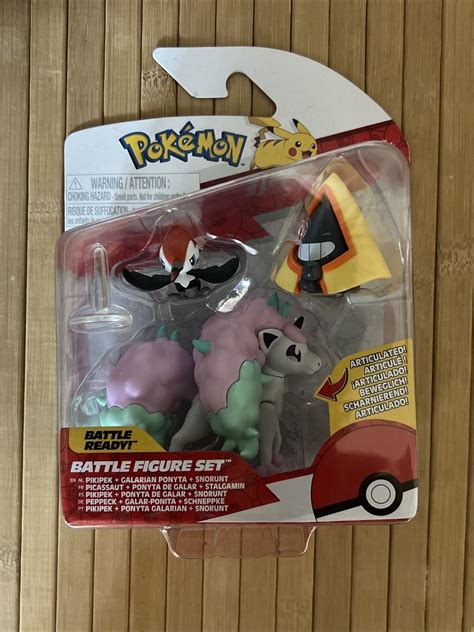 Mavin Pokemon Battle Figure Set Pikipek Galarian Ponyta Snorunt