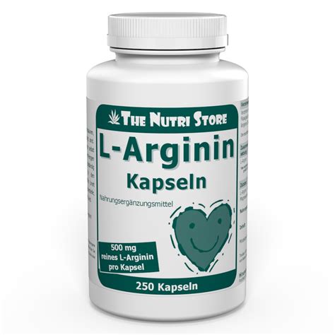 L Arginin 500 Mg Kapseln 250 Stk The Nutri Store