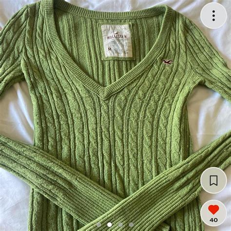 Repop Y2k Cable Knit Hollister Sweater So Cute Depop