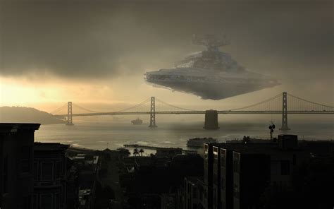 Star Destroyer Over Bay Bridge - San Francisco HD Wallpaper