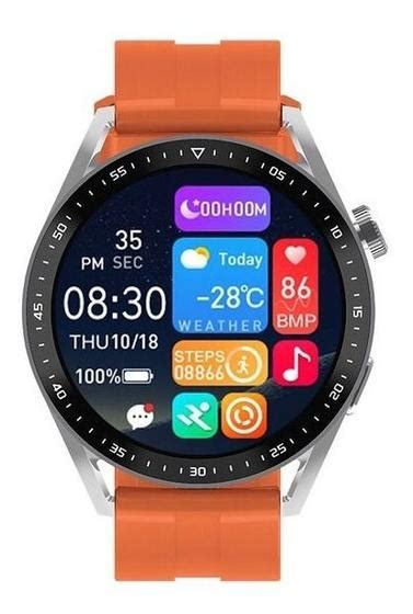 Smartwatch Rel Gio Inteligente Hw Laranja Ultra Max Redondo Chamada E