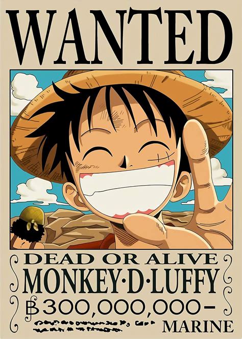 Cartel Luffy Wanted Home Decor Sign Colección Panama Ubuy