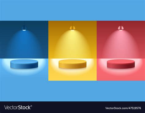 Light podium with hanging lamps spot lights Vector Image