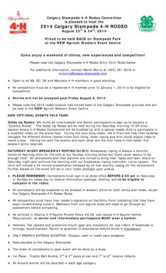 Fillable Online Calgary Stampede 4 H Rodeo 2014 Entry Form Fax Email