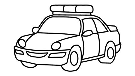 Funny Cartoon Car Outline - Adorable and Cute, Perfect for Coloring ...