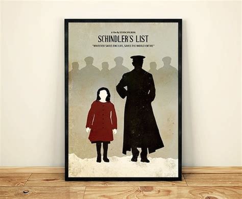 Steven Spielberg Schindlers List Minimalist Movie Poster 90s Etsy