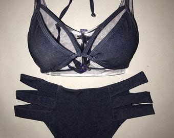 Denim Bikini Etsy