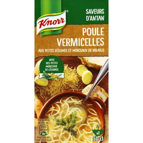 Knorr Soupe Poule Vermicelles Aux Petits L Gumes Et Morceaux De