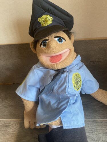 Melissa Doug Police Officer Hand Puppet RARE Soft Plush Vintage