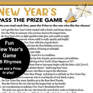 New Years Pass The Gift Game New Years Trivia Game New Years Eve