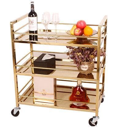 Wholesale Rattan Bar Carts Drink Trolley Tier Food Cart Beverage