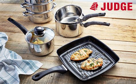 Judge Essentials Stainless Steel Set Of Pans Piece Set Cm Cm