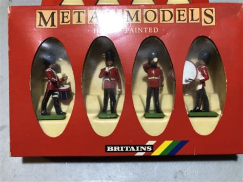 W Britain 54mm Glossy 7210 Scots Guards Drum And Bugle Set Ebay