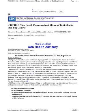 Fillable Online CDC HAN 336 Health Concerns About Misuse Of