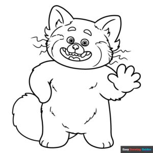 Red Panda Mei Lee from Turning Red Coloring Page | Easy Drawing Guides