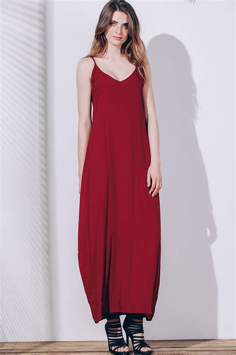 40 OFF Casual Spaghetti Strap Maxi Summer Dress Rosegal