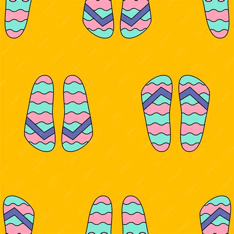 Premium Vector | Flip flops seamless pattern