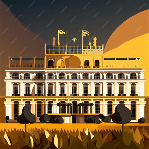 Premium Vector Palace Of Versailles Vector Illustration