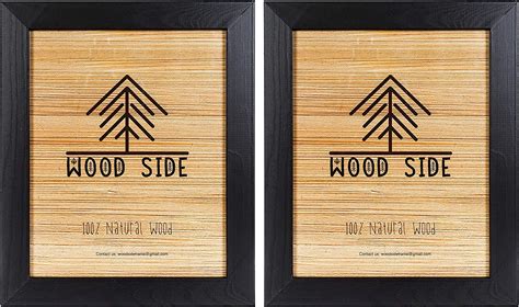 Rustic Wooden Picture Frame 8x10 - Black - Set of 2 - 100% Natural Eco Solid Wood with High ...