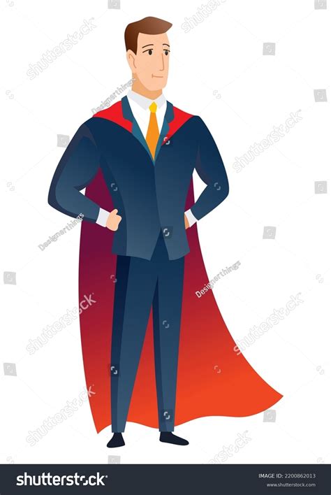 Businessman Superhero Character Office Worker Manager Stock Vector