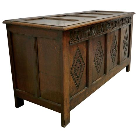 Large Antique Th Century Hand Carved Oak Dutch Renaissance Chest For