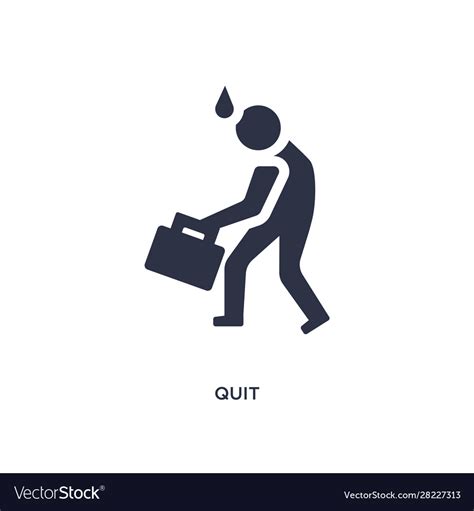 Quit Icon On White Background Simple Element From Vector Image