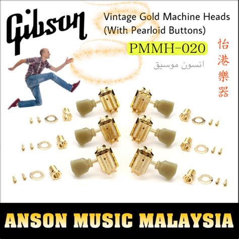 Gibson PMMH 020 Vintage Gold Machine Heads W Pearloid Buttons PMMH020