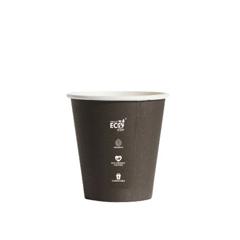 Oz Black Trulyeco Single Wall Coffee Cup For Takeaway Food