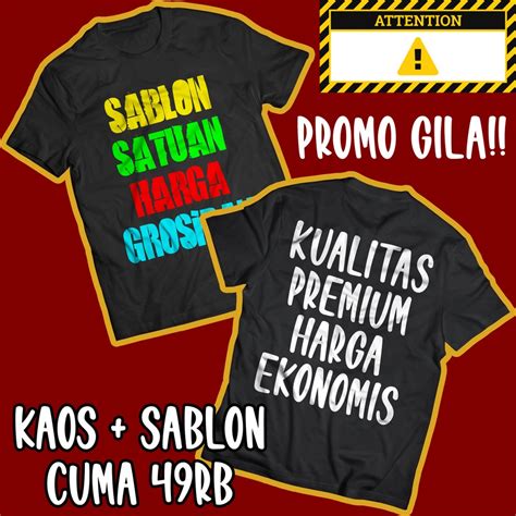 Jual Sablon Kaos Custom Satuan Suka Suka Baju Distro Pria Print Dtf