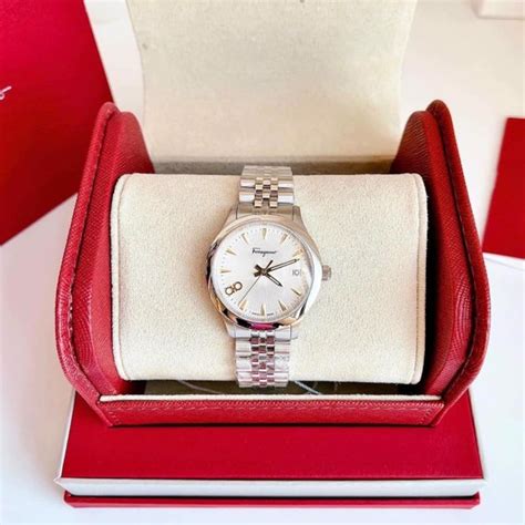 Ng H Th I Trang Salvatore Ferragamo Duo Quartz White Silver Dial La