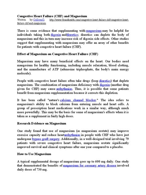 Congestive Heart Failure | PDF | Heart Failure | Chronic Obstructive ... 