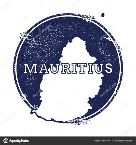 Mauritius Vector Map Grunge Rubber Stamp With The Name And Map Of