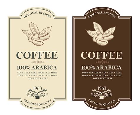 Premium Vector Coffee Labels Set