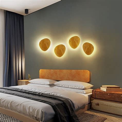 Indoor Modern Nordic Style Indoor Wall Lights Living Room Bedroom Wood ...