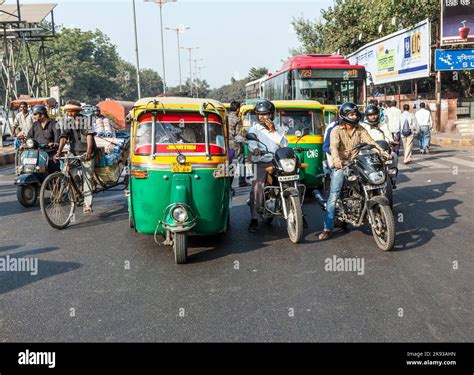 Delhi India Nov 11 2011 Transporting People Through City On Auto