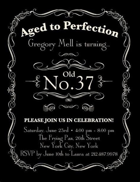 Aged To Perfection Invitation Template Free Printable Templates