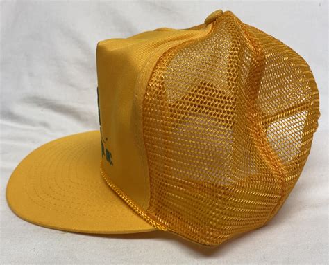 Rare Vintage John Deere Yellow Mesh SnapBack Hat Cap Gem